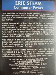 VHS VIDEO Erie Steam Vol 1. Erie Ferryboats, Pacifics, K4, K5s, 2 10