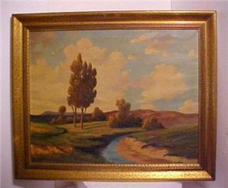 Superb Great River Landscape Oil Painting Warren B Lawler Listed Noted