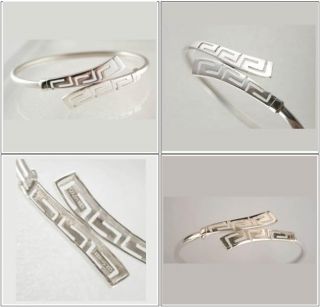 Meander Greek Key Silver Cuff Bracelet Greek Jewelry