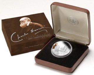 Tuvalu 2009 1$ Charles Darwin 200th Anniversary 1oz Silver Coin