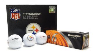  Bridgestone e6 NFL Pittsburgh Steelers WHITE 1 Sleeve (3) Golf Balls