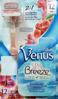12 Gillette Venus Spa Breeze Women Ladies Shavers Razor Blades