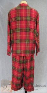 Gilligan OMalley Flannel Pajama Set Sleep Pants Shirt Red Plaid Sz XL