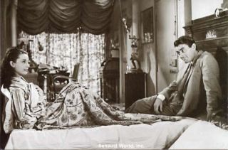 Gregory Peck Audrey Hepburn Postcard Roman Holiday Bed