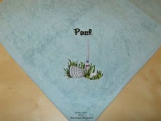 Terry Cotton Golf Towel with embroidered Golf Club design
