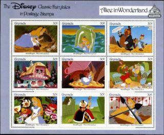 Disney Classic Fairytales Six Souvenir Sheets Grenada