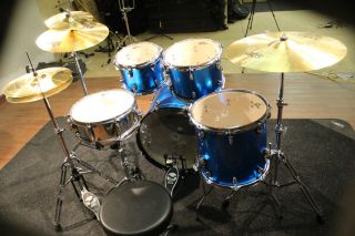 Gretsch Blackhawk H3 5pc Euro Drum Set w/ Hardware + Cymbals, Metallic