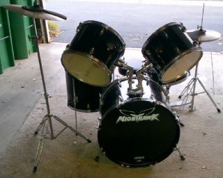 Gretsch Nighthawk Drum Set   drums, cymbals, stands, throne; excellent
