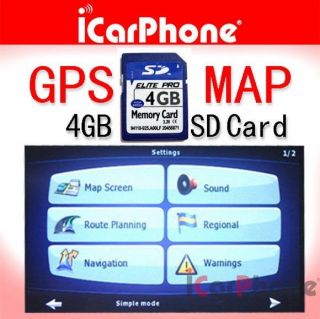Car GPS Map w 4G SD Memory Card for USA Canada Mexico Maps DVD GPS Map