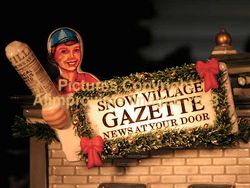 Snow Village Gazette Mighty Fine BBQ Grill Master