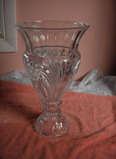  Art Glass Lead Crystal Cut Glass Tall Urn Vase Art Deco Shannon