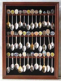 36 Spoon Display Case Rack Holder Wall Cabinet, glass door, solid wood