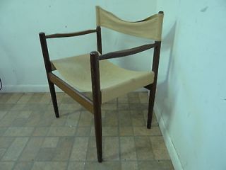 danish modern teak finn juhl sling lounge chair mid century vintage