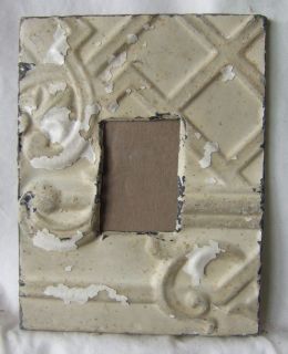 ANTIQUE Ceiling Tin Picture Frame 2 x 3 *See our Videos* Sand 1