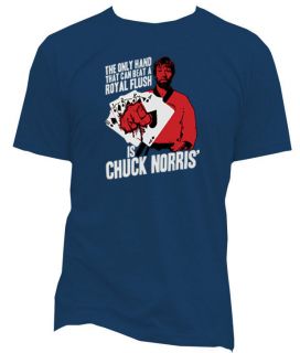 CHUCK NORRIS THE ONLY HAND THAT CAN BEAT ROYAL FLUSH T SHIRTS FUNKY