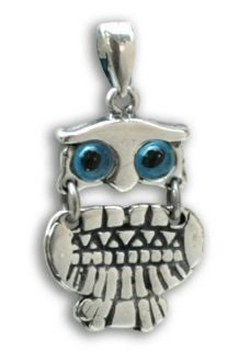 Goddess Athenas Wise Little Owl Silver Pendant Greek Jewelry
