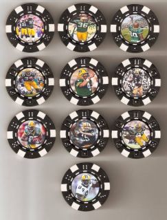 Green Bay Packers Greats 10 Pack Poker Chip Set