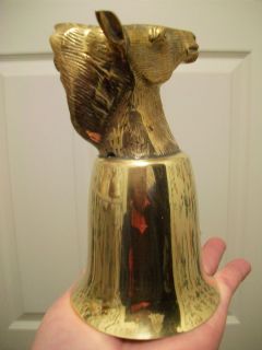 Vintage Brass Silverplate Horse Head Hunting Stirrup Cup Barware