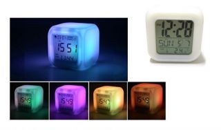 LED Color Change Digital Alarm Thermometer Clock New