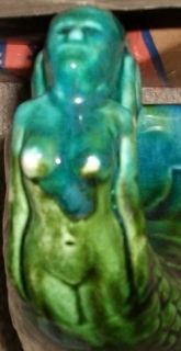 Vintage Mermaid Cornucopia Pottery Vase