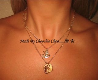 Vintage Nautical Charm Gold Coin Necklace Choochie Choo