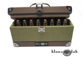 Bluexlab Harmonica Upright case tweed & brown tolex blues harp