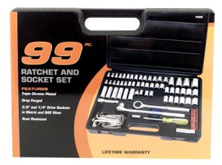 Great Neck TK99 99 Piece Ratchet and Socket set, 1/4 and 3/8 Drive