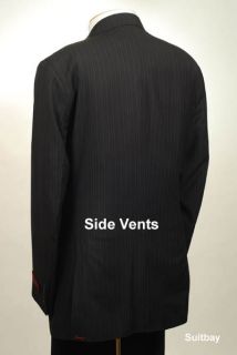 52L Suit Steve Harvey SUPER120 Black Mens Suits H67