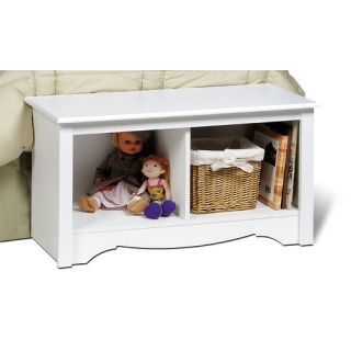Prepac Monterey Wood Bedroom Cubbie Storage Bench  