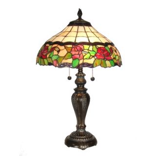 Dale Tiffany Rose Floral 2 Light Table Lamp
