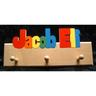  Woodworks Personalized Double Name Coat Rack With 10 Letters