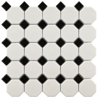 EliteTile Retro 11 1/2 x 11 1/2 Porcelain Octagon Mosaic