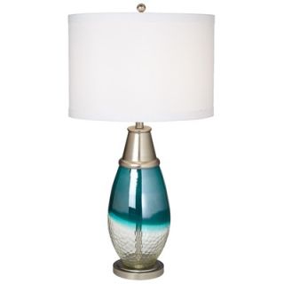 Minka Ambience Accent Table Lamp in Turquoise with Dark Blue Wash