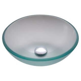 Kraus Frosted 14 inch Glass Vessel Sink with PU MR   GV 101FR 14