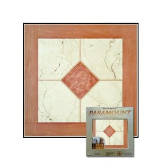 Home Dynamix Paramount 16 x 16 Vinyl Woodtone / White Marble Tiles