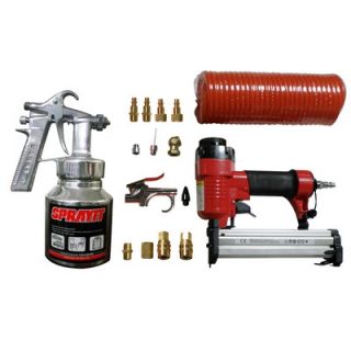 SPRAYIT GHK 16 Piece Spray Gun, Brad Naller/Stapler Combo Gun, Hose