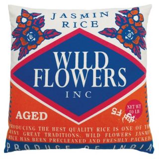 Koko Company Rice 20 x 20 Pillow with Wild Flower Print