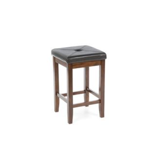Crosley Upholstered Square Seat 24 Barstool in Vintage Mahogany