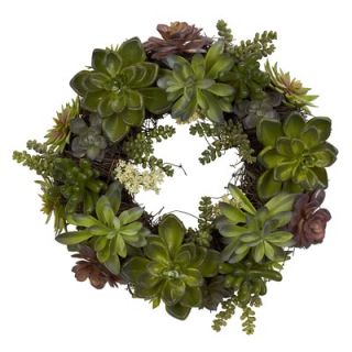 Nearly Natural 20 Succulent Wreath