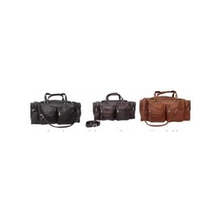 Piel Traveler 24 Leather Travel Duffel with Pockets