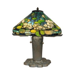 Dale Tiffany 24 Three Light Table Lamp in Antique Bronze and Verde