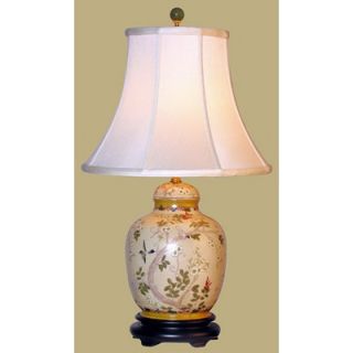 Oriental Furniture 27 Inch Birds and Flowers Jar Lamp   LPBMN0813G