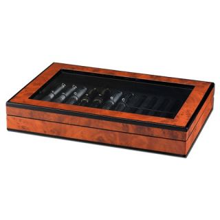 Classic Poet Pen Collector Box with 2 Trays in Faux Burl Wood Gloss