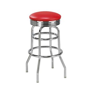 Steel Double Ring 26 Retro Backless Metal Swivel Counter Stool