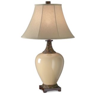 Kathy Ireland Gallery Asian Dynasty Ceramic Table Lamp in Camel Sand