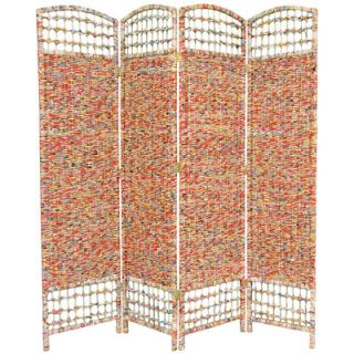 Oriental Furniture 67 Recycled Magazine 4 Panel Room Divider   FB
