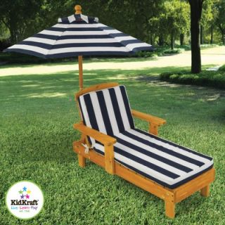KidKraft Chaise Lounge with Cushion and Umbrella