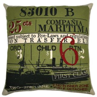 Koko Company Ticket Pillow in Olive