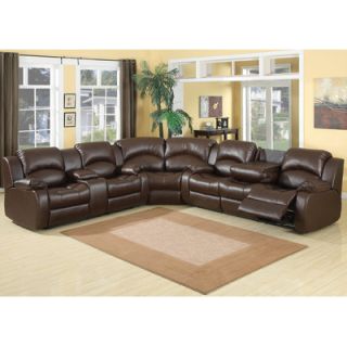 AC Pacific Samara 4 Piece Bonded Leather Sectional