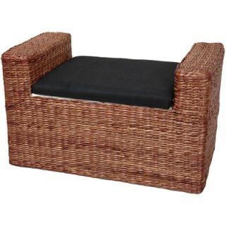 Oriental Furniture Rush Grass Storage Bench   FB BENCH DBRN / FB